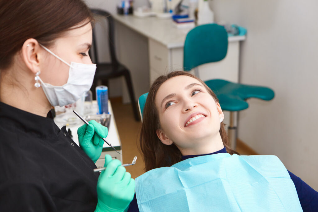 Patient after a professional dental hygiene appointment in Clapham